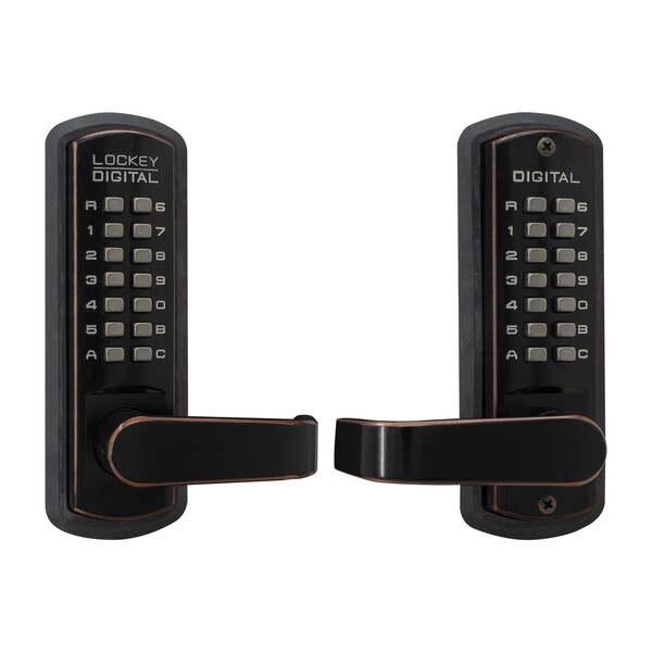 Mechanical Keyless Lever Lock W/ Passage Function Double Combination Oil Rubbed Bronze